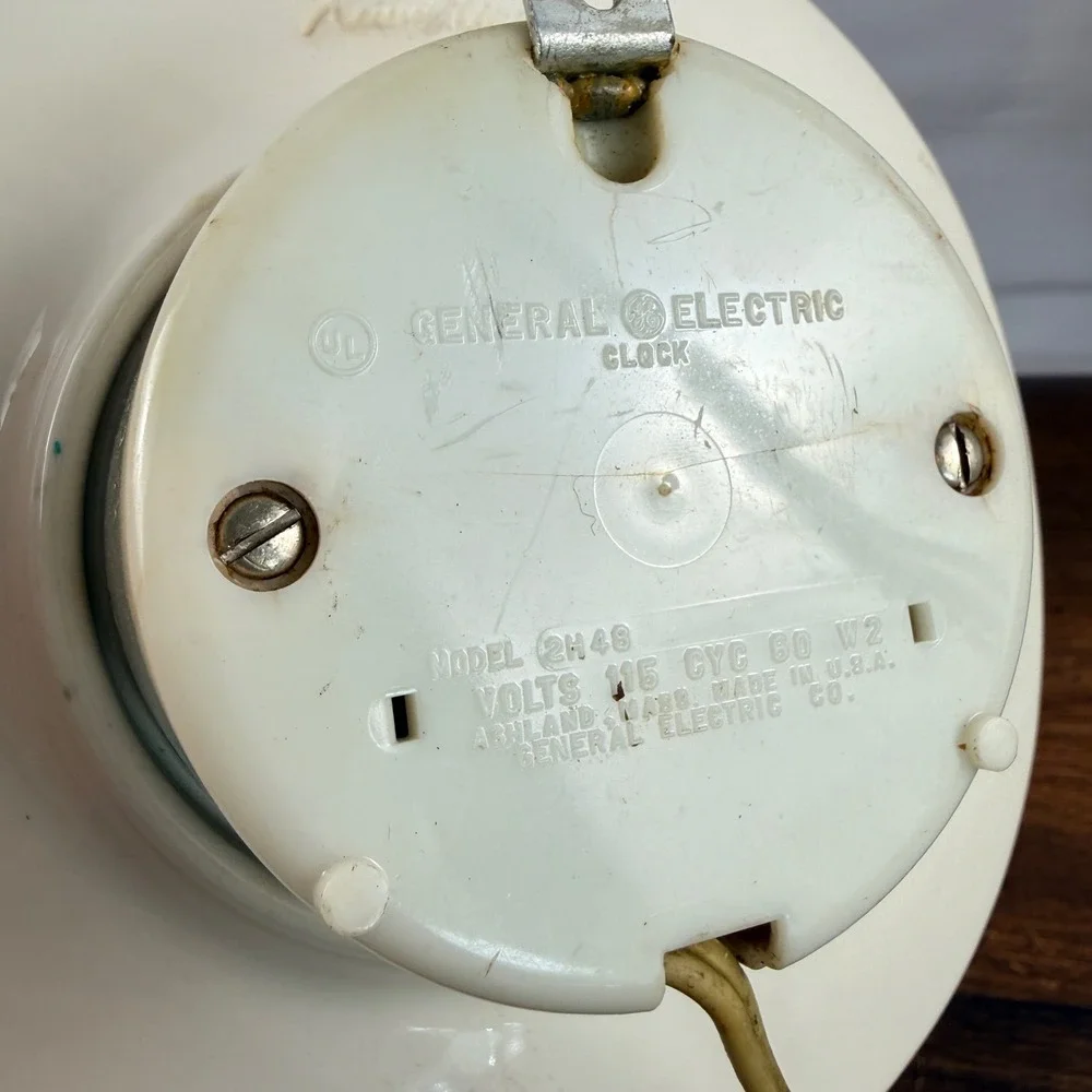 Russel Wright General Electric Ceramic Wall Clock Green Mid Century Works